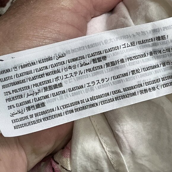 Abercrombie & Fitch Dress L Tall Floral‎ Linen Blend Smocked Waist Tiered Mini - Picture 4 of 9